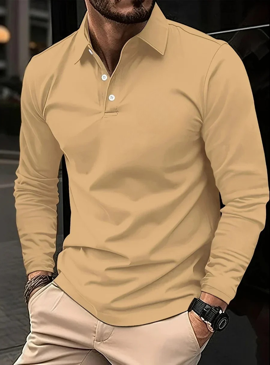 Langarm-Polohemd für Herren